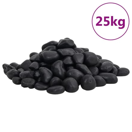 vidaXL Kiezelstenen gepolijst 2-5 cm 25 kg zwart
