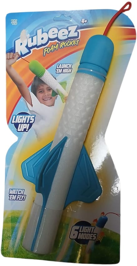 Rubeez Foam Rocket Rood – Met 6 Lichtmodes – Veilig Speelgoed - schiet raket