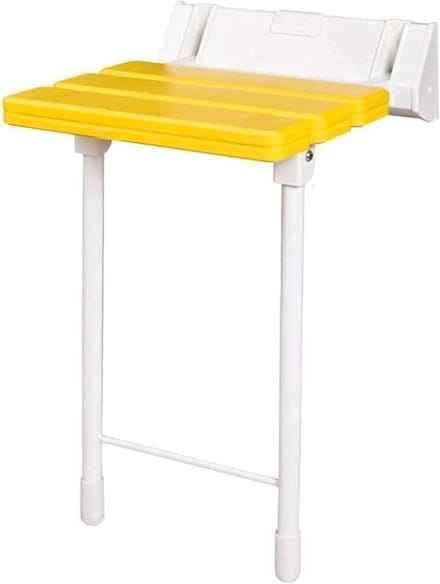 Douchestoel Opklapbaar - Badkruk Wandmontage - Veilig Douchen - Ergonomisch Antislip - 32.8 cm x 32 cm - Wit