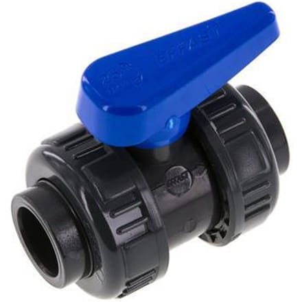 PVC 2-weg Kogelkraan Dubbele Wartel 25 mm Sok EPDM
