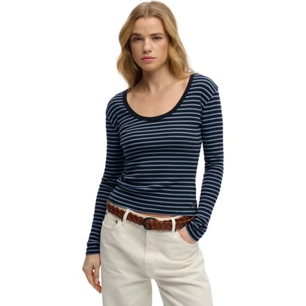 Gestreepte lange mouwen t-shirt voor dames Superdry Ath Ess