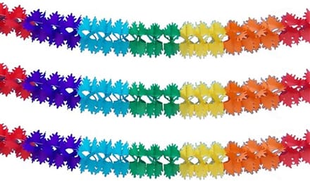 Haza Feestslinger - 3x - verjaardag versiering - papier - 600 cm - multi-color