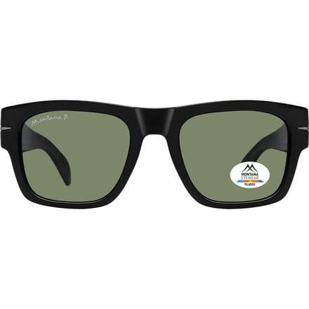Montana Zonnebril Polarized Glanzend Zwart MP189A Groen glas
