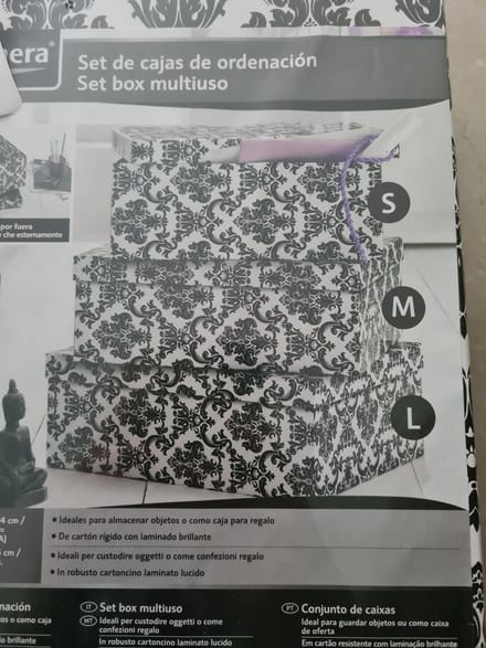 Melinera 3 opbergboxen Zwart wit