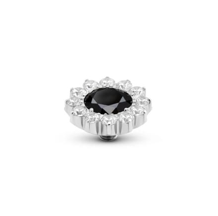 Melano Twisted Slay Steentje Black | Zilver