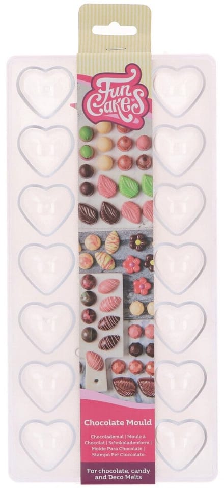 FunCakes Chocolade Mal - Hart - Transparant - Chocoladevorm - Bakvorm Chocolade