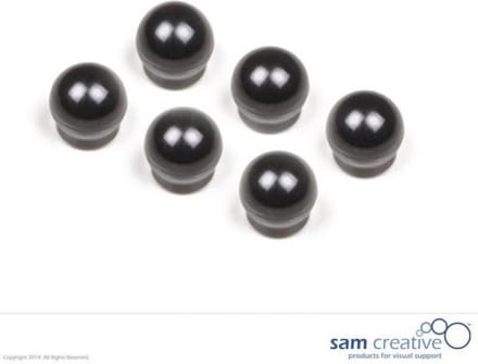 Sam Creative Whiteboard Magneten - Bol - 15 mm - Zwart - 6 stuks - Magneten