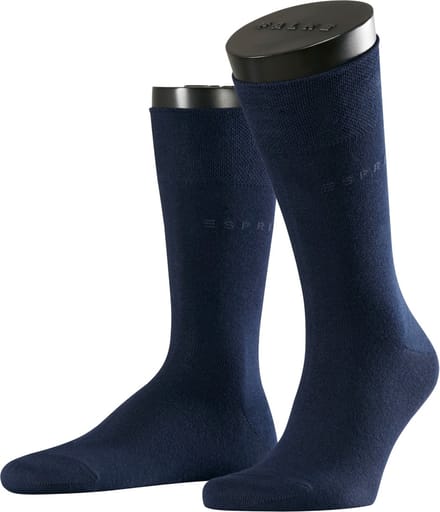 Esprit Basic Easy 2-Pack drukvrije comfort tailleband katoen multipack sokken heren blauw - maat 43-46