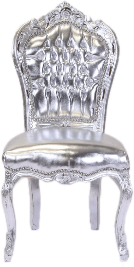 Barok Eetkamerstoel Zilver Skai