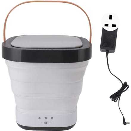Opvouwbare Wasmachine Draagbaar Veiligheid TPE Mini Emmer Wasmachine voor Thuis Reizen 100?240V VK Stekker gray