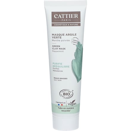 Cattier Gezichtsmasker Groene Klei 100 ml
