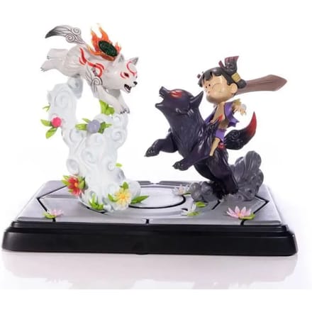 First 4 Figures - Okamiden - Chibiterasu vs. Dark Chibiterasu & Possessed Kuni Painted Statue (Standard Edition) - Figuur