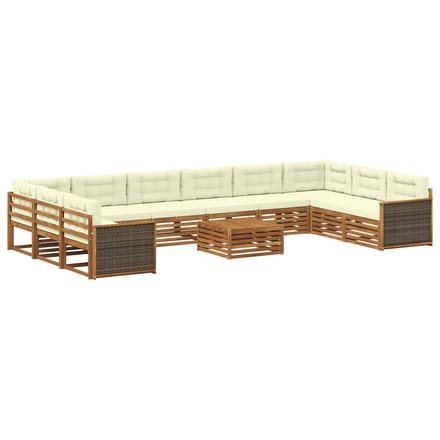 vidaXL - Sofa-Sets - 11 - st - Massief - Acacia - Hout