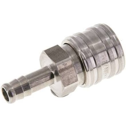 RVS DN 7.2 (Euro) Luchtkoppeling Snelkoppeling 8 mm Slangpilaar Double Shut-Off