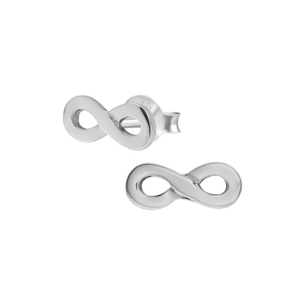 WeLoveSilver - oorstekers zilver - infinity teken - 6 mm