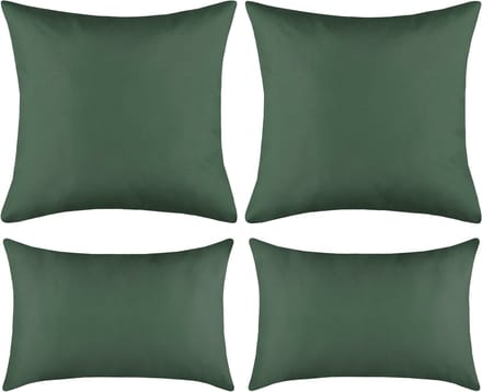Stof Set van 4 kussens Hawaii - donkergroen - sierkussens - polyester - 2 maten