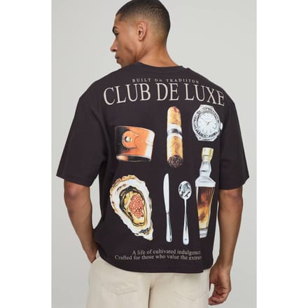 Oversized Club De Luxe T-shirt | Chocolate | Size Small