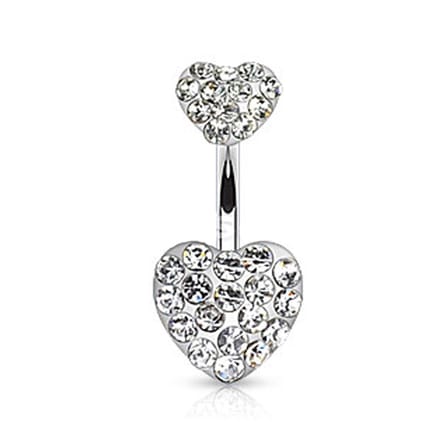 Piercing dubbele hart - wit - LMPiercings