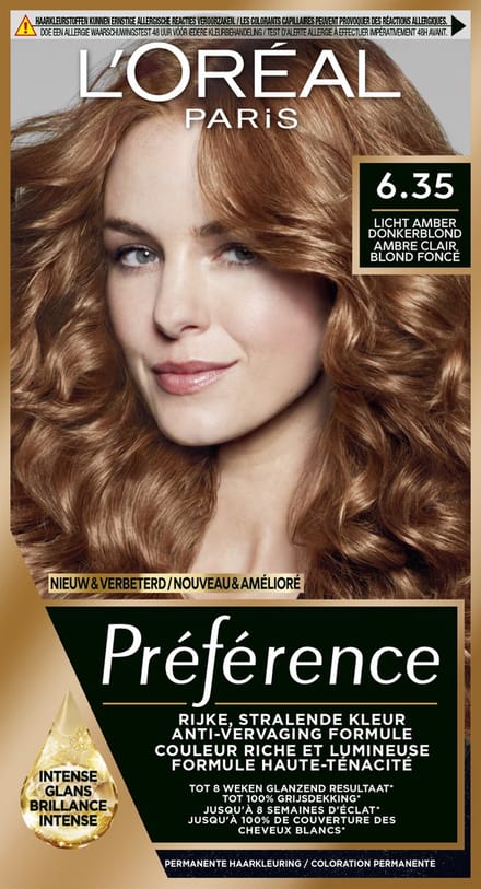 L'Oréal Paris Préférence Classic Donker Goud Mahonieblond 6.35 - Permanente Haarkleuring
