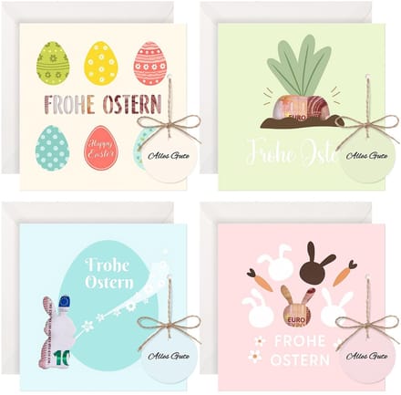 Cosensi - Creatieve Paascadeaus met Groeten en Enveloppen (Set van 4)