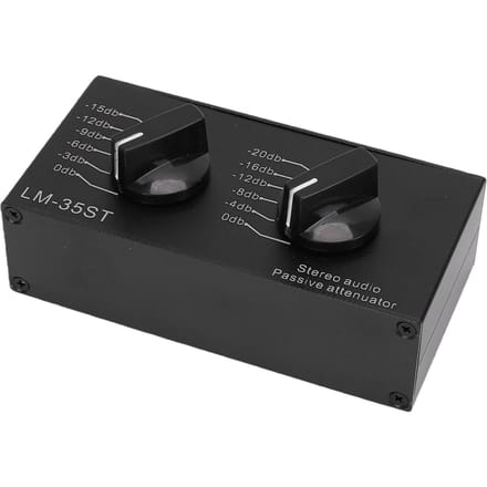 Stereo Geluid Passieve Demper Dubbel Kanaal Hoge Niveaus naar Lage Niveaus 6 Schakelmodi 3,5 mm AV-interface Verstelbaar black