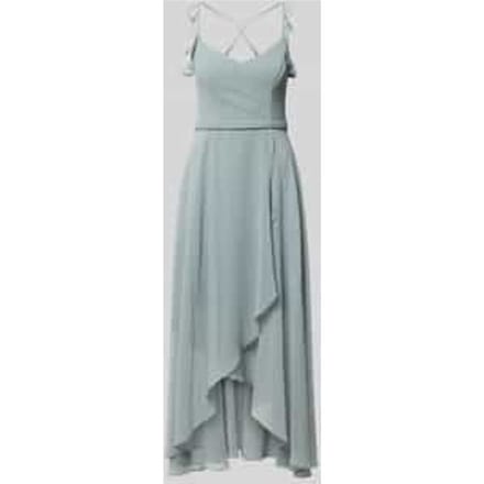 cocktailjurk van chiffon met volants