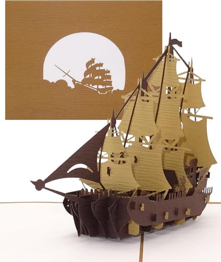 3D Pop-up Kaart Zeilboot - Verjaardag, Cadeau en Reiswensen