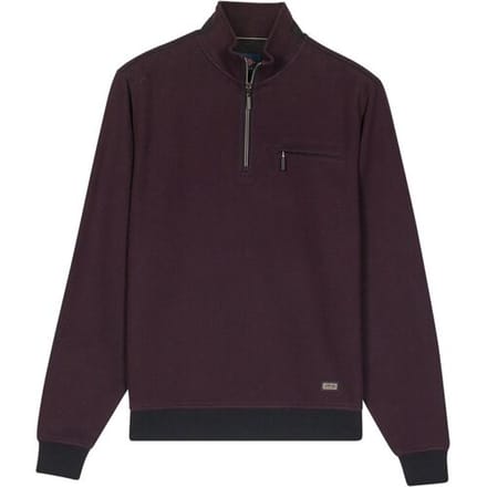 Baileys Trui Sweat Half Zip Two Tone Jacquard Doubleface Interlock Deep Mauve / male