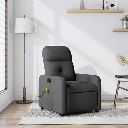 vidaXL Massagestoel in donkergrijze stof