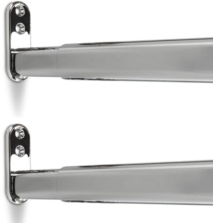 2 x Kaststang 600-900 mm, uitschuifbaar, chroom, ovaal