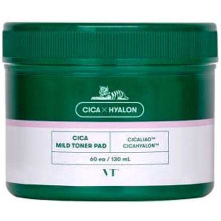 VT Cosmetics, Cica Mild Toner Pad, 60 sheets, 130ml white