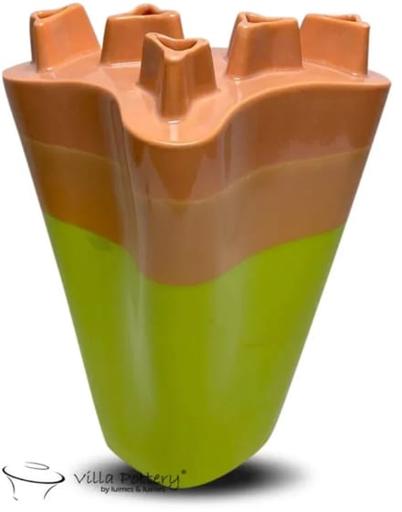 Reactief Oranje Groen vaas Chimney D33 x B16 x H26
