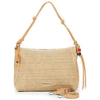 Desigual schoudertas Half Logo Raffia Leiria Bag Natural beige