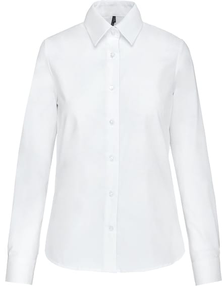 Kariban Dames Oxford blouse lange mouwen K534 - White - M