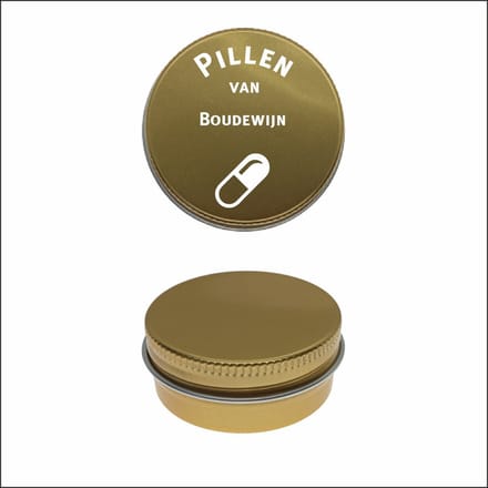 Pillen Blikje Met Naam Gravering - Boudewijn
