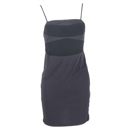Chloé mini-jurk met vierkante halslijn in marineblauw katoen