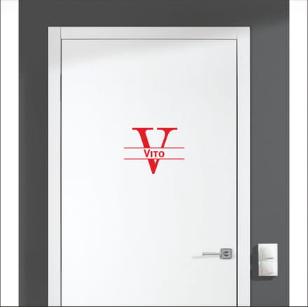 Deursticker Met Naam -  Vito - Rood