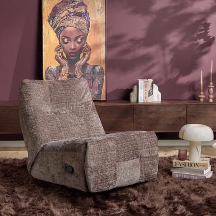 Starfurn Relaxfauteuil Chill - Taupe - Draaibaar - 97x78x90cm