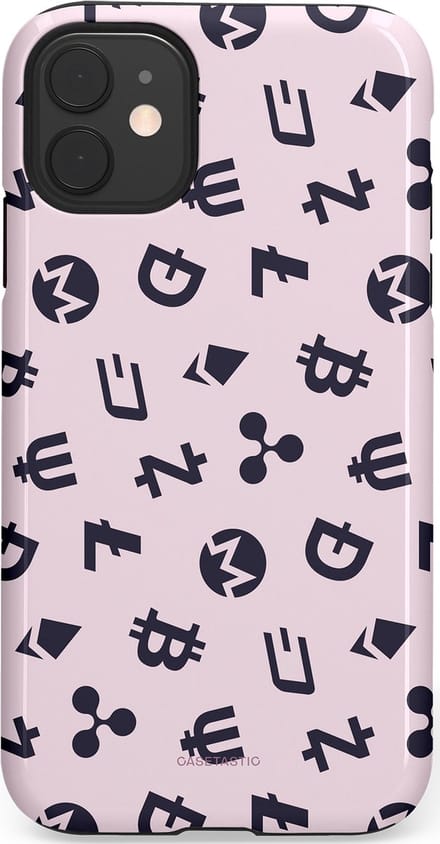 Casetastic hoesje geschikt voor Apple iPhone 11 - Dubbellaagse bescherming - Crypto flow - Fashion Case - Lichtgrijs Donkergrijs Wit