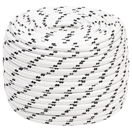 vidaXL - Boottouw - gevlochten - 14 - mmx100 - m - polyester - wit
