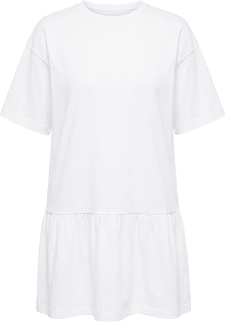 Studio Untold - Dames - Jersey jurk A-lijn zoomvolant korte mouwen - Off-white - Maat 46+