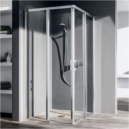 Kermi Liga corner entry 2-piece floor free sliding door 80 cm, half part left LIC2L080201AK