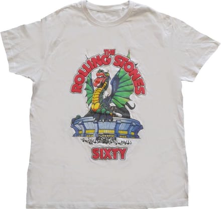 The Rolling Stones - Sixty Stadium Dragon Heren T-shirt - M - Wit