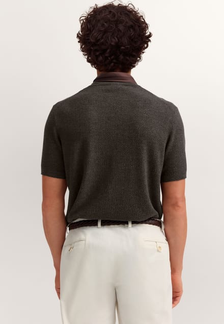 Bugatti Herren Gebreid shirt met normale pasvorm van een katoenmix