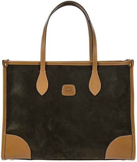 BRIC'S Schoudertas Laptoptas met laptopvak Life Opera Bag Olive Donkergroen