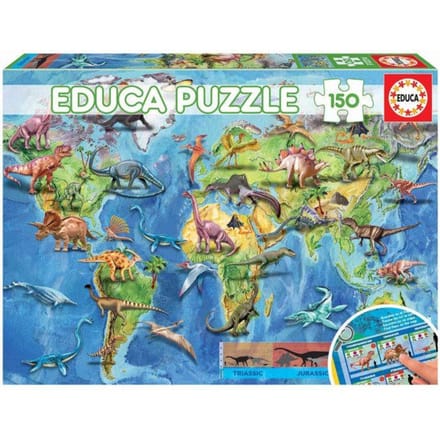 150 stukjes puzzel Educa Mapa Dinosaurios