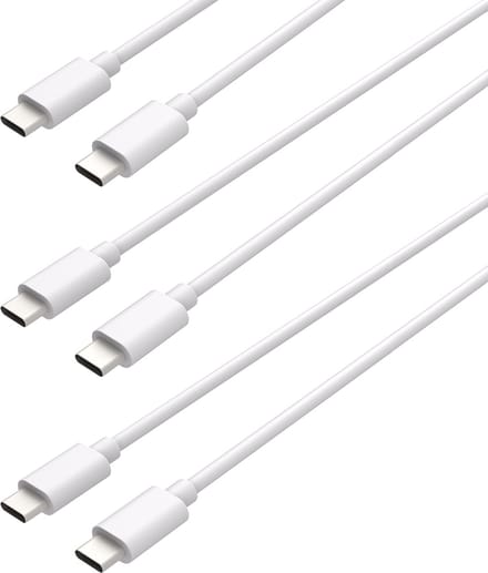 Cazy uSB C naar USB C Kabel - Oplader - Oplaadkabel Geschikt voor iPhone / Samsung oplader - Fast Charge - Oplaadkabel - 150cm - Wit - 3 stuks