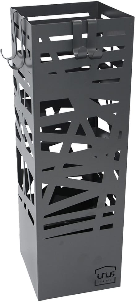 UNUS® Paraplubak abstract patroon met opvangbak 4 haken 49 cm grijs