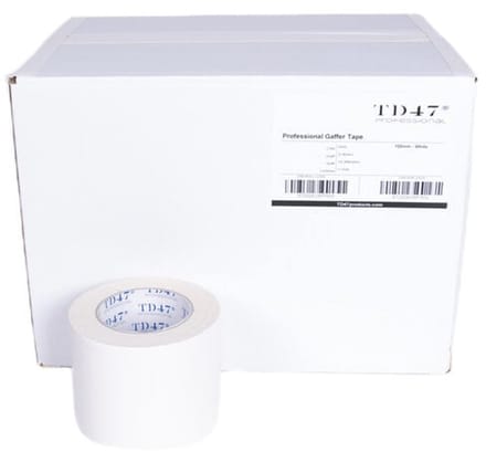 TD47 Professional Gaffa Tape 100mm x 25m Wit (Doos 12 Rollen)
