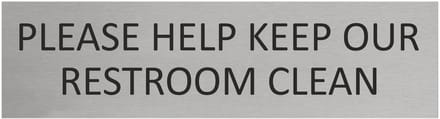 CombiCraft Aluminium deurbordje Please help keep our restroom clean 165x45mm met tape - per stuk